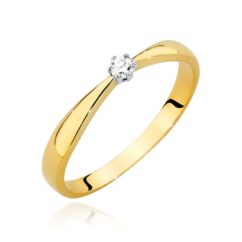 W501 Diamantový prsteň 0,04ct žlté zlato Au 585/1000 2