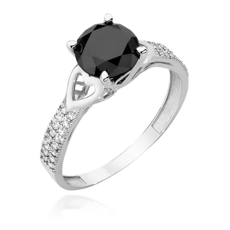 W502 Ring Black Diamond 2,00ct biele zlato Au 585/1000 2