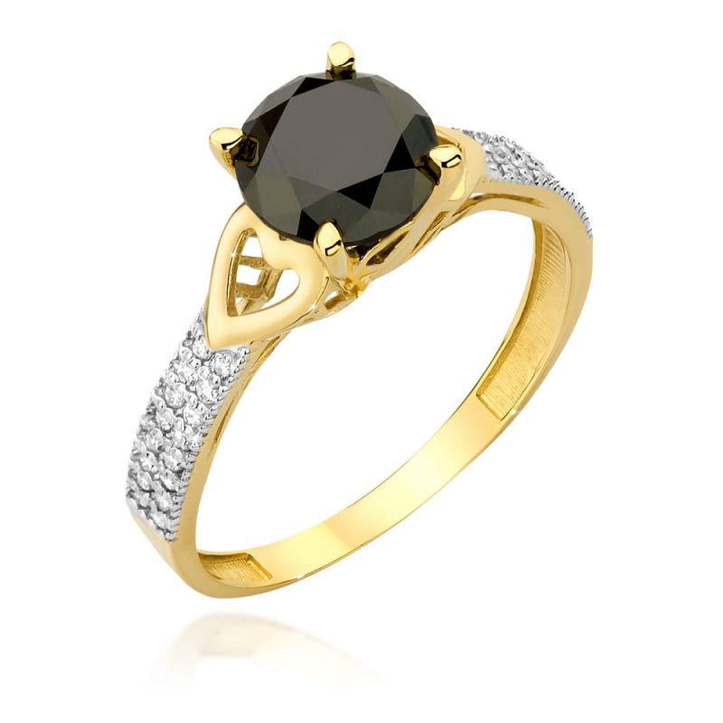 W502 Ring Black Diamond 2,00ct žlté zlato Au 585/1000 2