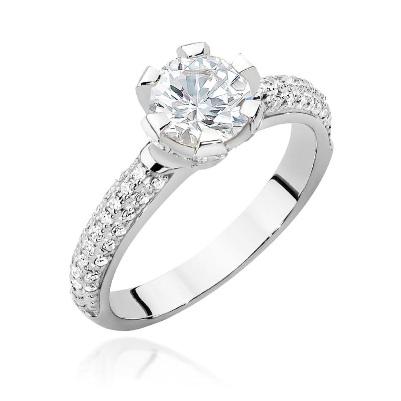 W503 Diamantový prsteň 1,00ct biele zlato Au 585/1000 2