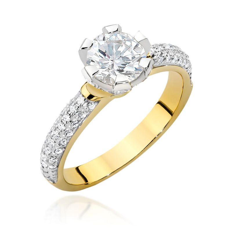 W503 Diamantový prsteň 1,00ct žlté zlato Au 585/1000 2