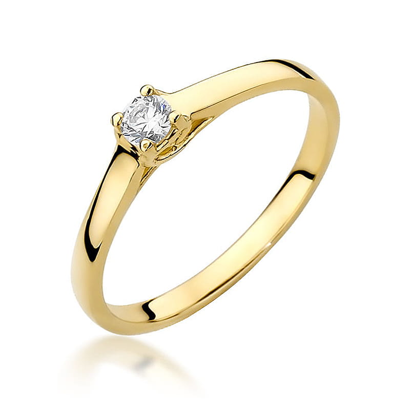 W506 Diamantový prsteň 0,12ct žlté zlato Au 585/1000 2