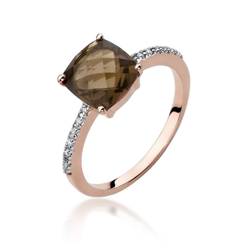 W511 Smoky Quartz Ring 2.00ct ružové zlato Au 585/1000 2