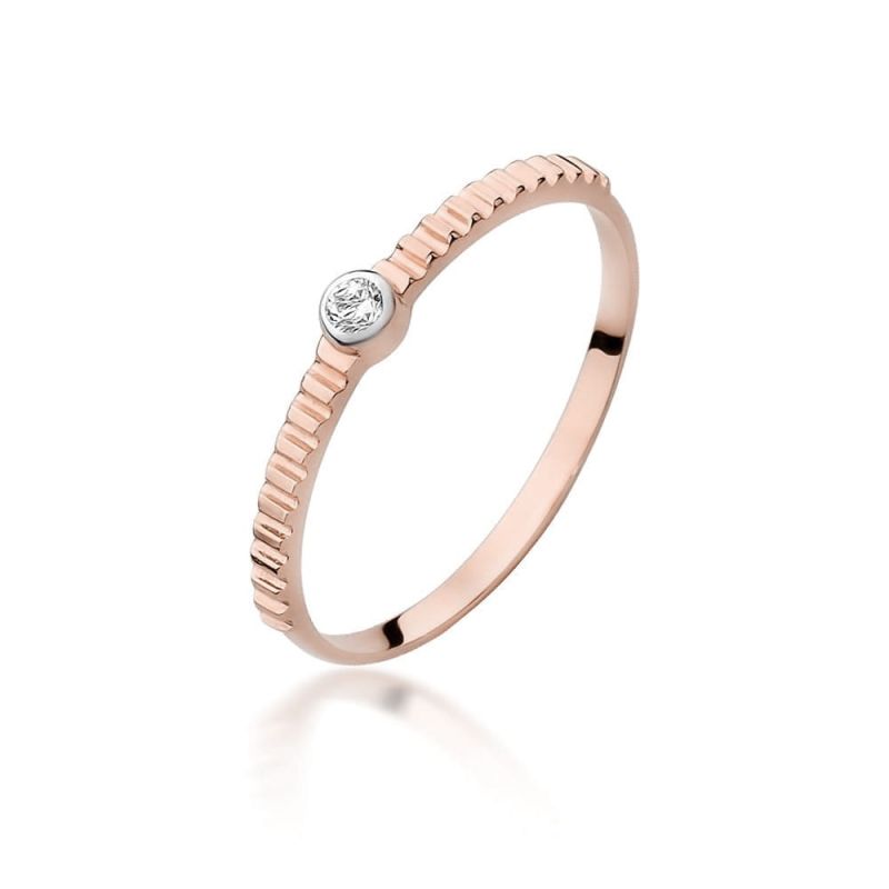 W512 Diamantový prsteň 0,04ct ružové zlato Au 585/1000 2