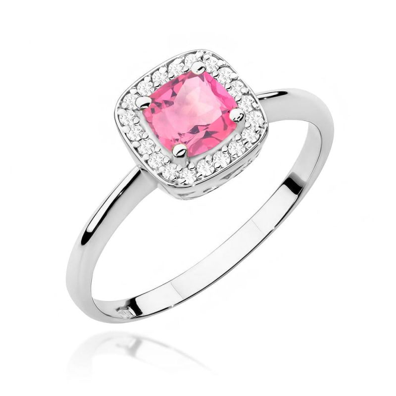 W514 Prsteň Ružová Topaz 0.65ct biele zlato Au 585/1000 2