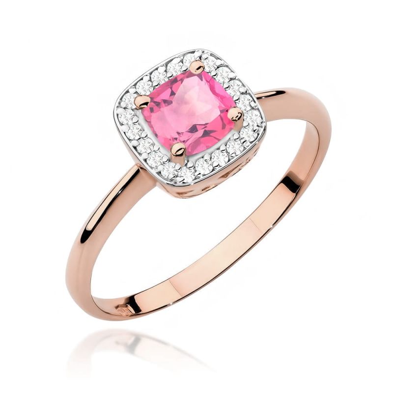 W514 Prsteň Ružová Topaz 0.65ct ružové zlato Au 585/1000 2