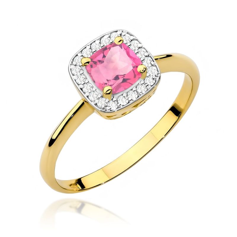W514 Prsteň Ružová Topaz 0.65ct žlté zlato Au 585/1000 2