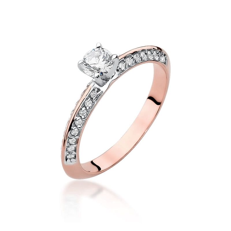 W518 Diamantový prsteň 0,30ct ružové zlato Au 585/1000 2