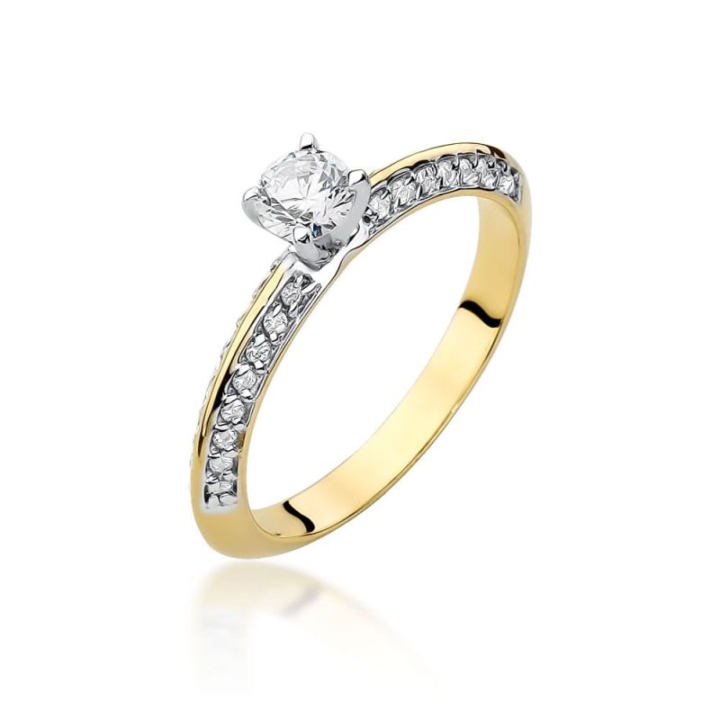 W518 Diamantový prsteň 0,30ct žlté zlato Au 585/1000 2