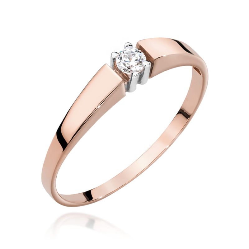 W524 Diamantový prsteň 0,08ct ružové zlato Au 585/1000 2