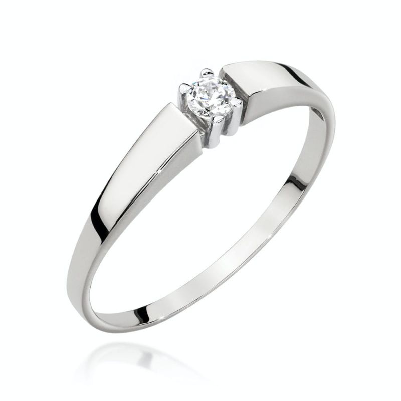W524 Diamantový prsteň 0,10ct biele zlato Au 585/1000 2