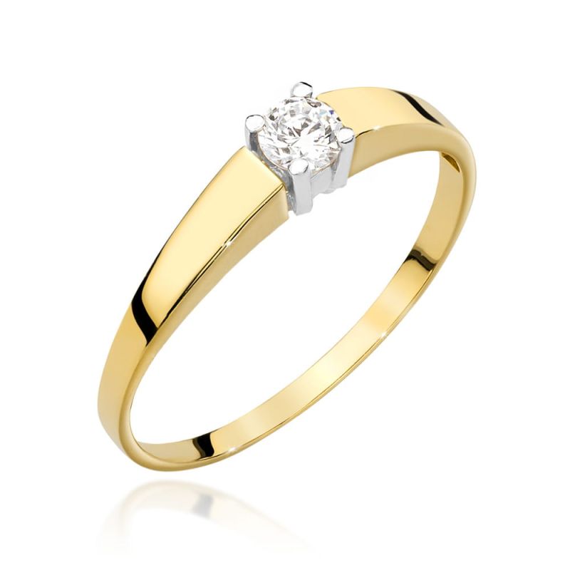 W524 Diamantový prsteň 0,20ct žlté zlato Au 585/1000 2