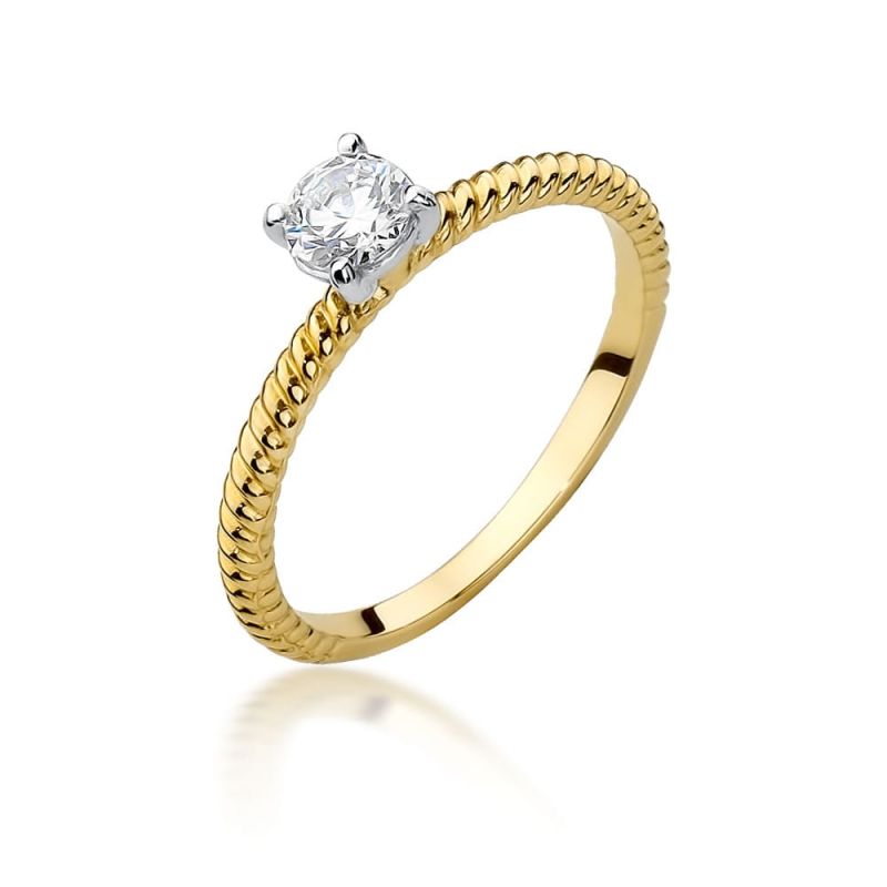 W525 Diamantový prsteň 0,30ct žlté zlato Au 585/1000 2