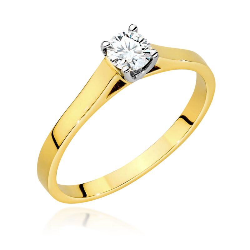 W526 Diamantový prsteň 0,40ct žlté zlato Au 585/1000 2
