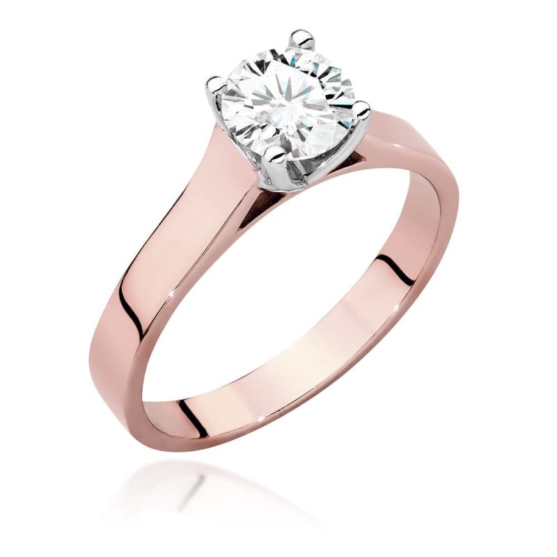 W526 Diamantový prsteň 1.00ct ružové zlato Au 585/1000 2