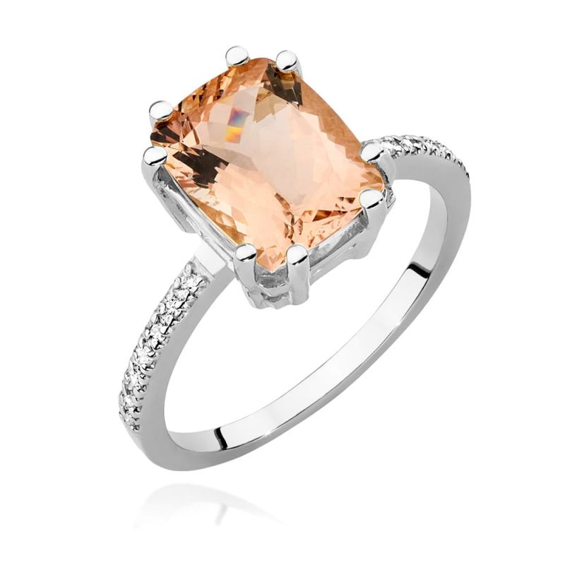 W527 Morganit prsteň 2,80ct biele zlato Au 585/1000 2