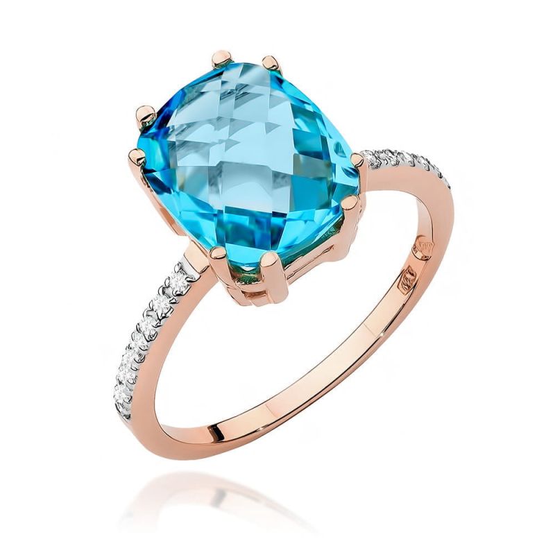 W527 Topaz prsteň 3.00ct ružové zlato Au 585/1000 2