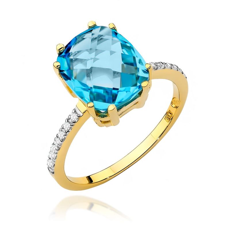 W527 Topaz prsteň 3.00ct žlté zlato Au 585/1000 2