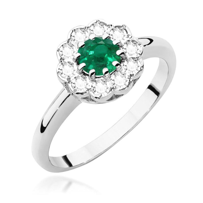 W529 Smaragdový prsteň 0,50ct biele zlato Au 585/1000 2
