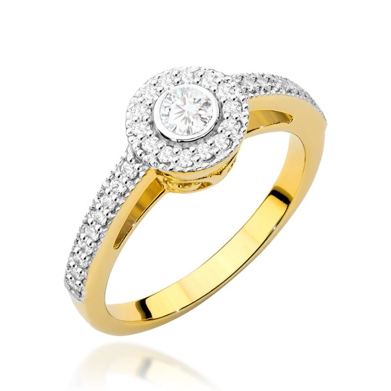 W530 Diamantový prsteň 0,15ct žlté zlato Au 585/1000 2