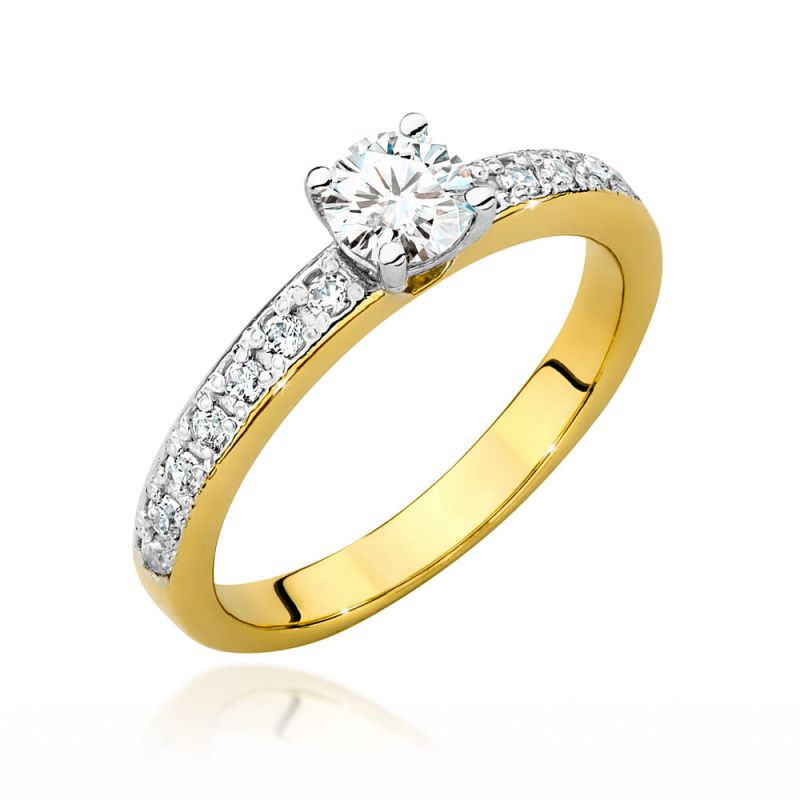 W534 Diamantový prsteň 0,40ct žlté zlato Au 585/1000 2