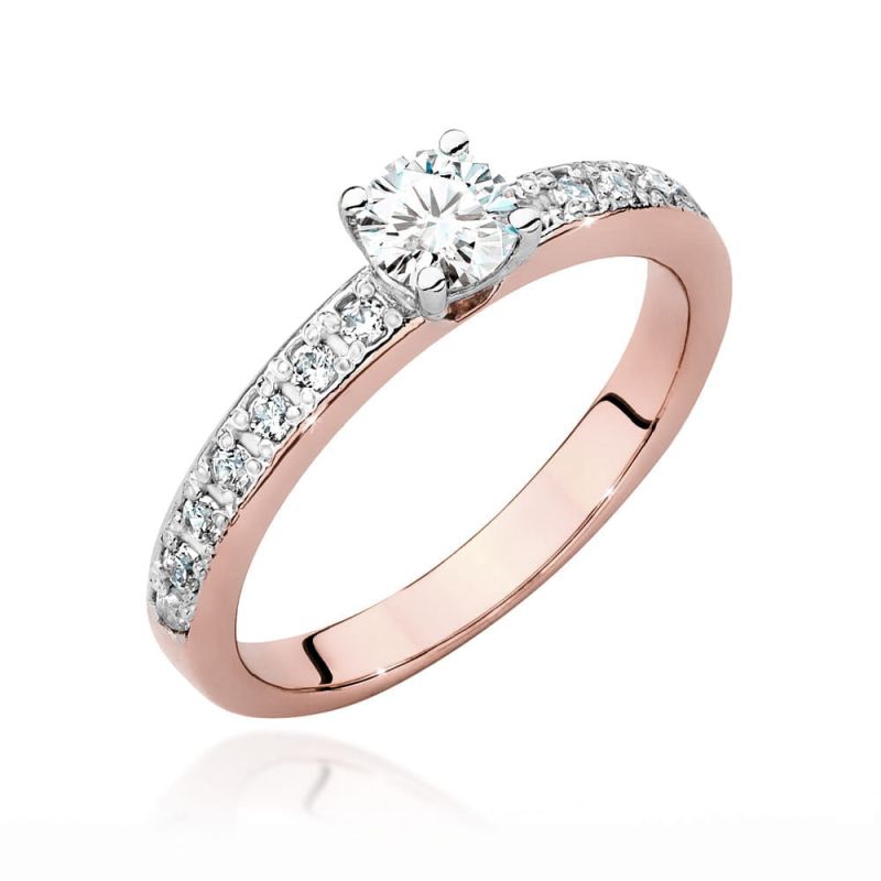 W534 Diamantový prsteň 0,50ct ružové zlato Au 585/1000 2