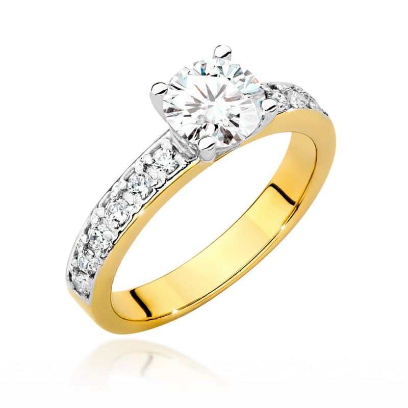 W534 Diamantový prsteň 1,00ct žlté zlato Au 585/1000 2