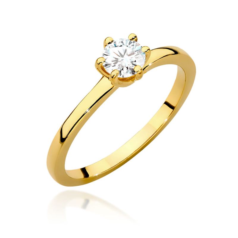 W535 Diamantový prsteň 0,40ct žlté zlato Au 585/1000 2