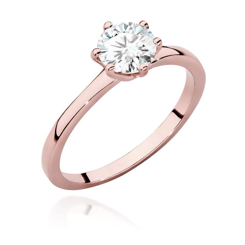 W535 Diamantový prsteň 1.00ct ružové zlato Au 585/1000 2