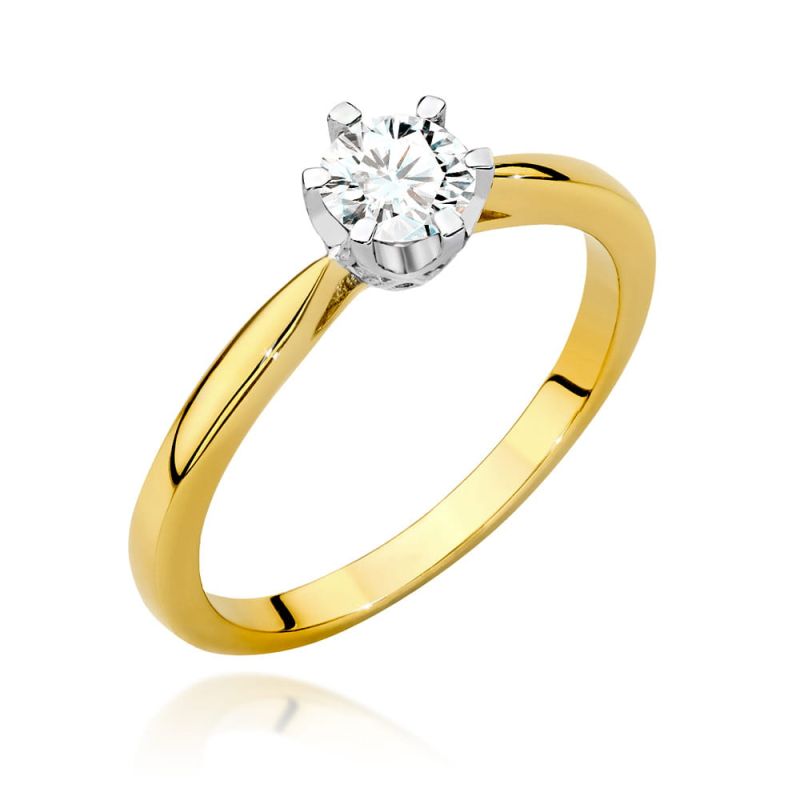 W539 Diamantový prsteň 0,40ct žlté zlato Au 585/1000 2