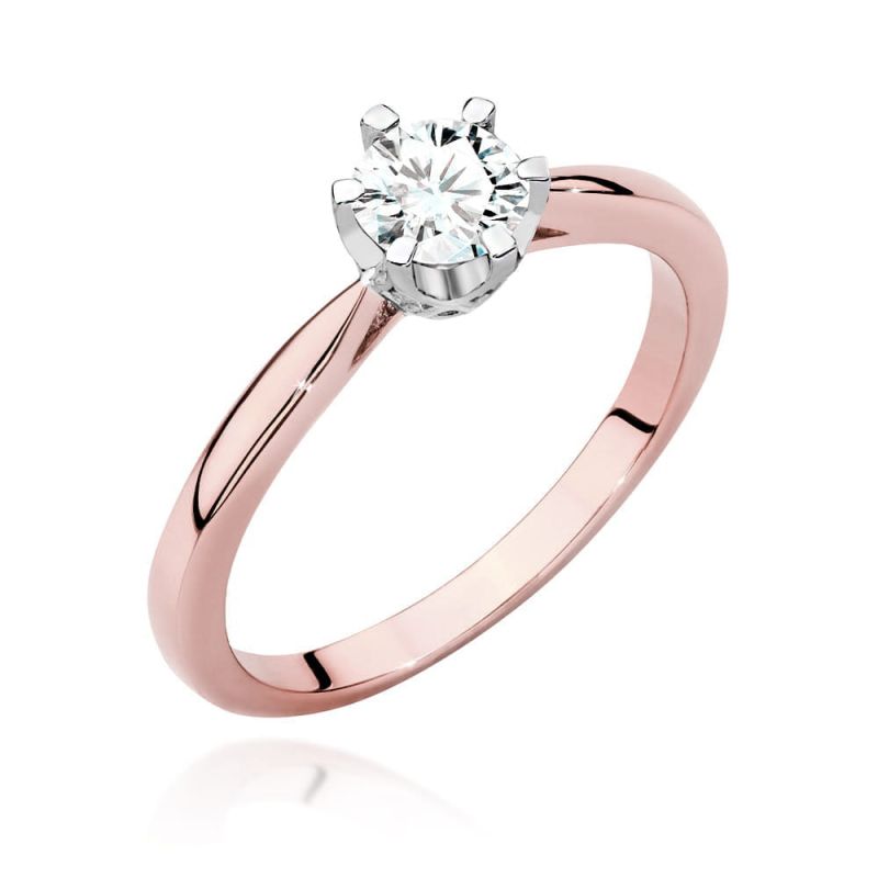 W539 Diamantový prsteň 0,50ct ružové zlato Au 585/1000 2