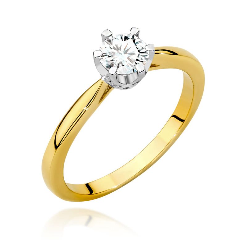 W539 Diamantový prsteň 0,50ct žlté zlato Au 585/1000 2
