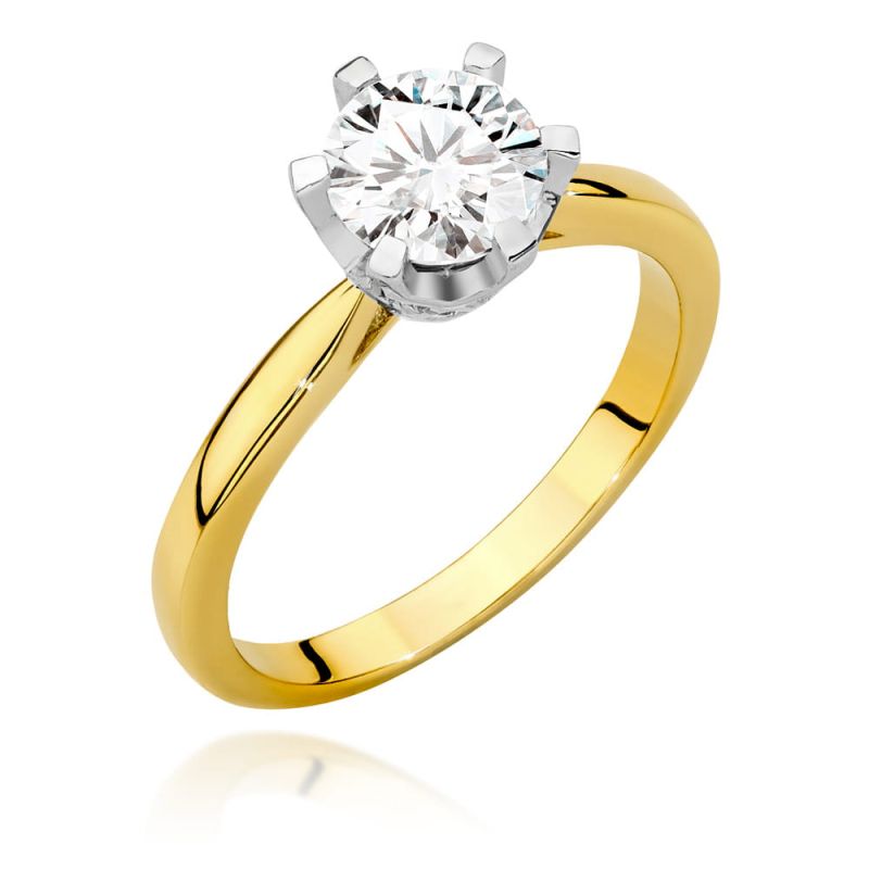 W539 Diamantový prsteň 1,00ct žlté zlato Au 585/1000 2
