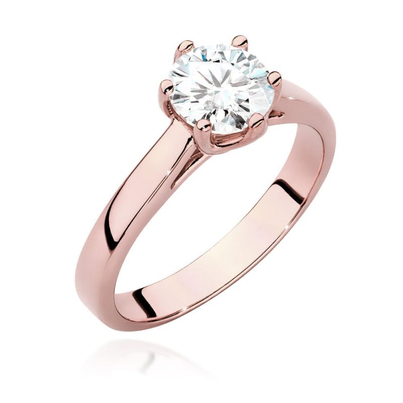 W540 Diamantový prsteň 1.00ct ružové zlato Au 585/1000 2