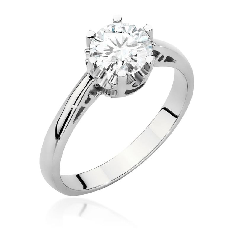 W542 Diamantový prsteň 1,00ct biele zlato Au 585/1000 2