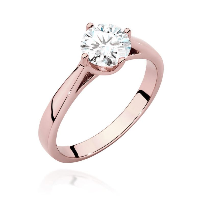 W543 Diamantový prsteň 1.00ct ružové zlato Au 585/1000 2