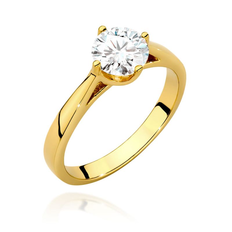 W543 Diamantový prsteň 1,00ct žlté zlato Au 585/1000 2