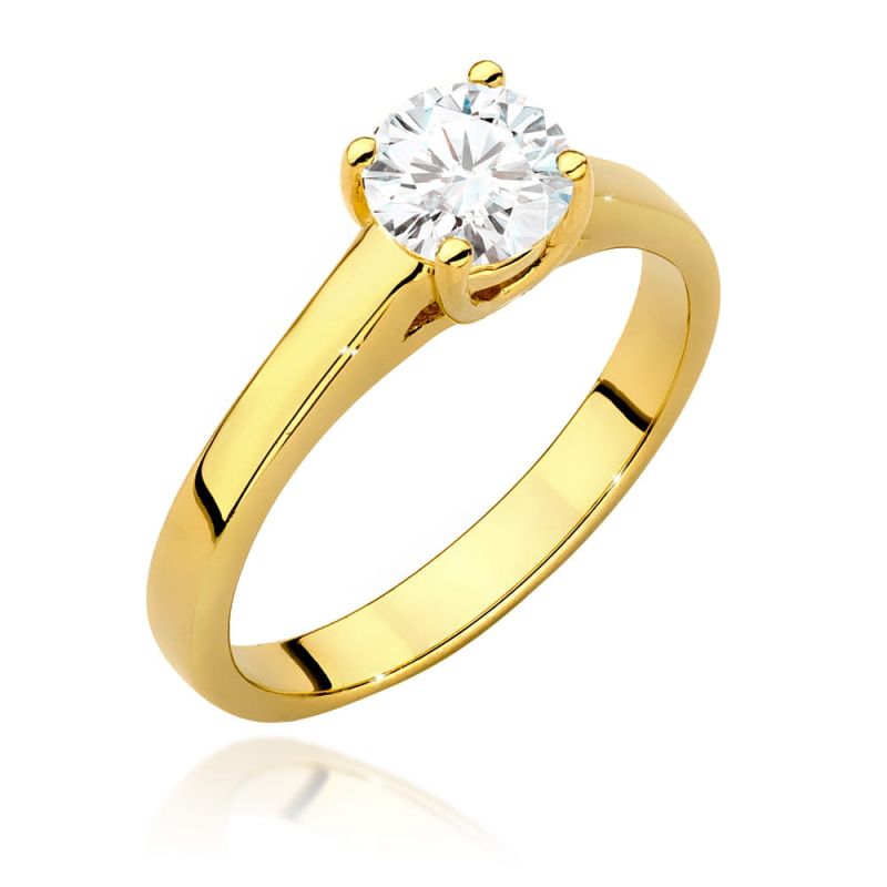 W544 Diamantový prsteň 0,70ct žlté zlato Au 585/1000 2