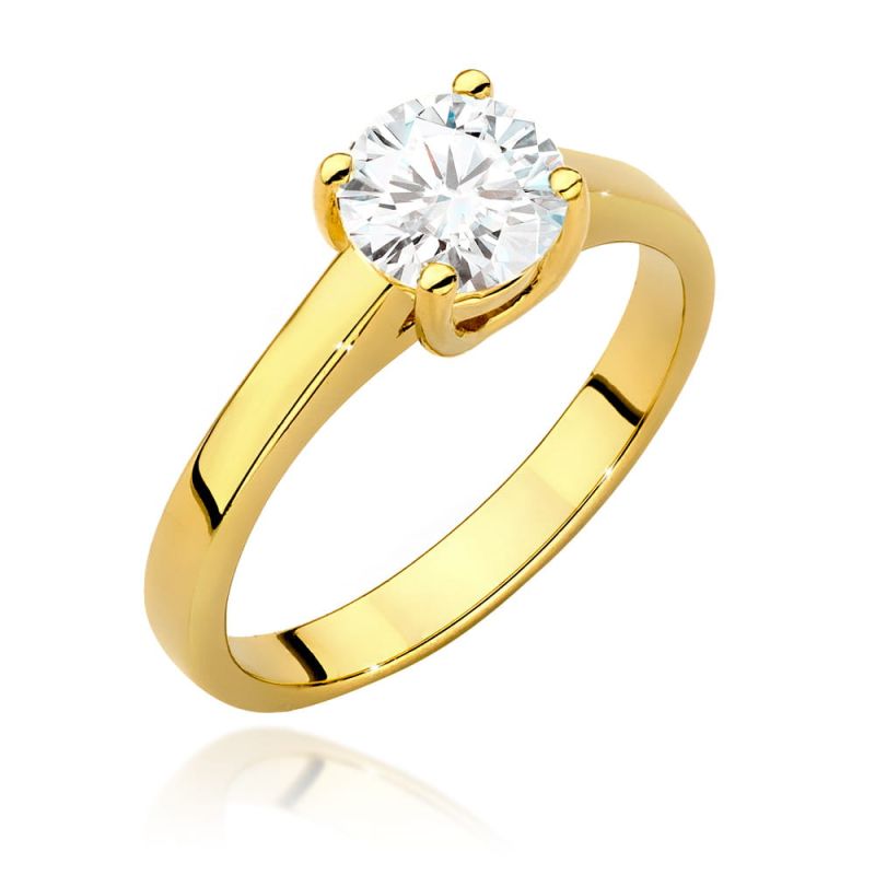 W544 Diamantový prsteň 1,00ct žlté zlato Au 585/1000 2