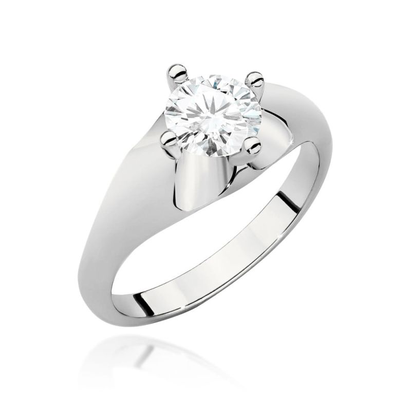 W545 Diamantový prsteň 0,70ct biele zlato Au 585/1000 2