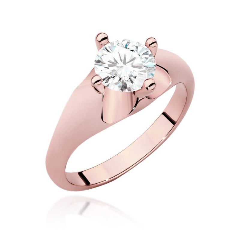 W545 Diamantový prsteň 1.00ct ružové zlato Au 585/1000 2