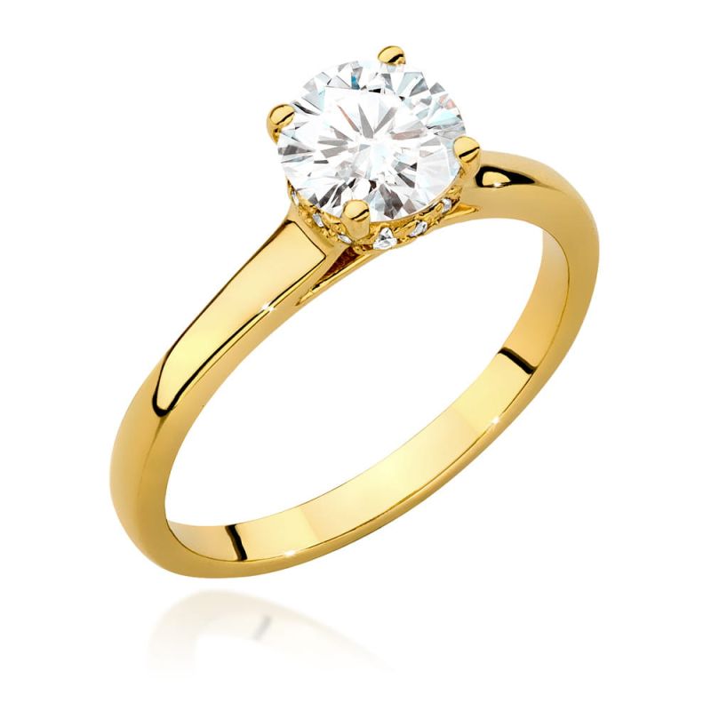 W547 Diamantový prsteň 1,00ct žlté zlato Au 585/1000 2