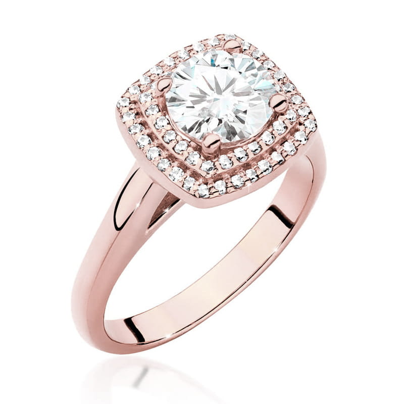 W548 Diamantový prsteň 1.00ct ružové zlato Au 585/1000 2