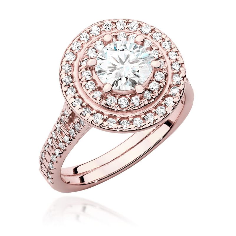 W549 Diamantový prsteň 0,70ct ružové zlato Au 585/1000 2