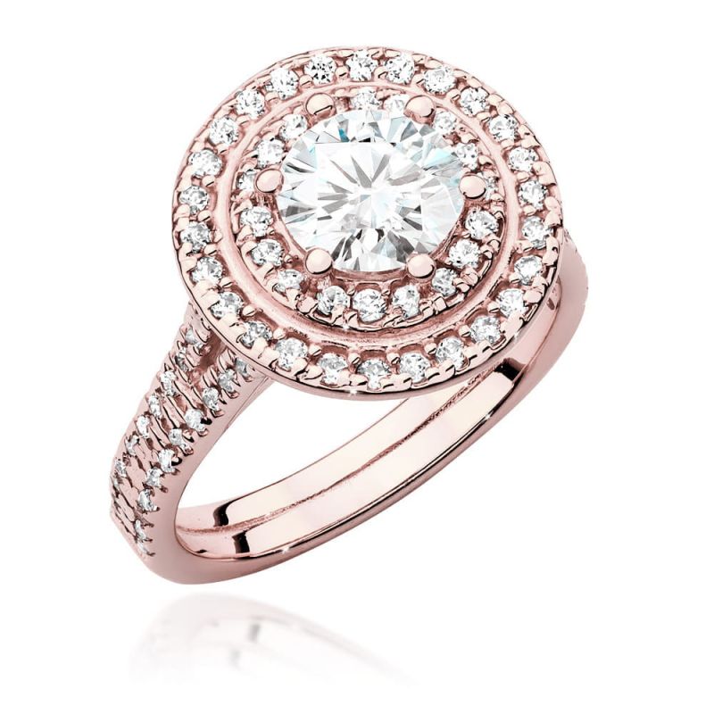 W549 Diamantový prsteň 1.00ct ružové zlato Au 585/1000 2