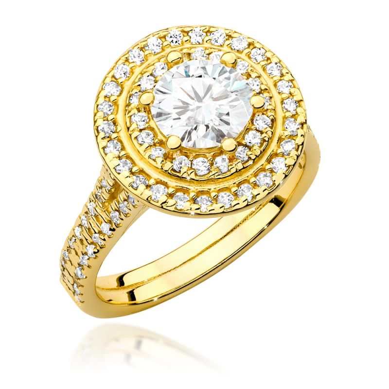 W549 Diamantový prsteň 1,00ct žlté zlato Au 585/1000 2