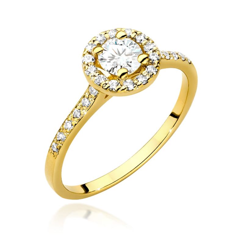 W551 Diamantový prsteň 0,40ct žlté zlato Au 585/1000 2