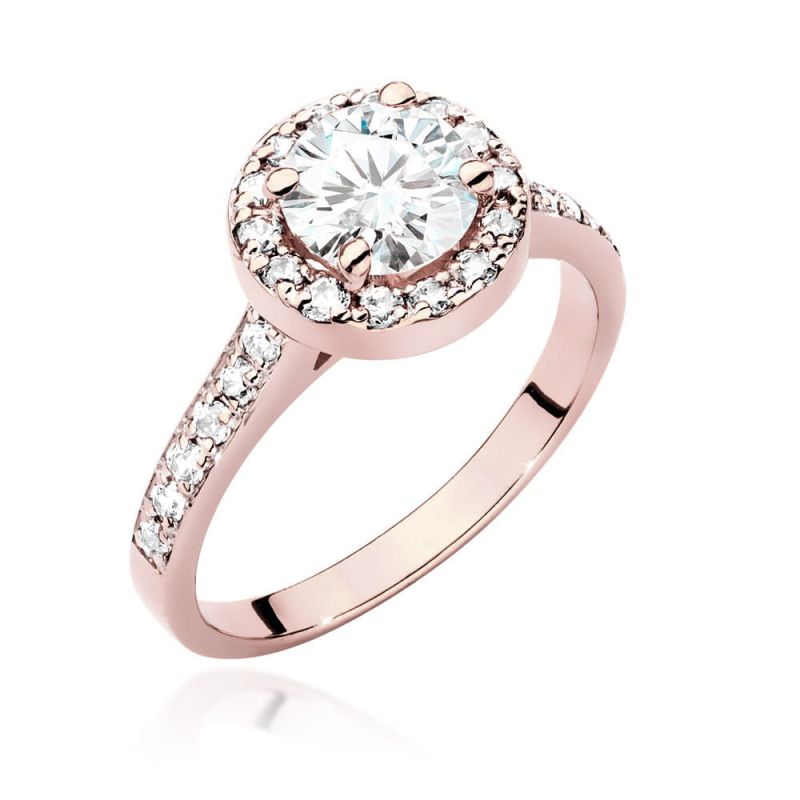 W551 Diamantový prsteň 1.00ct ružové zlato Au 585/1000 2