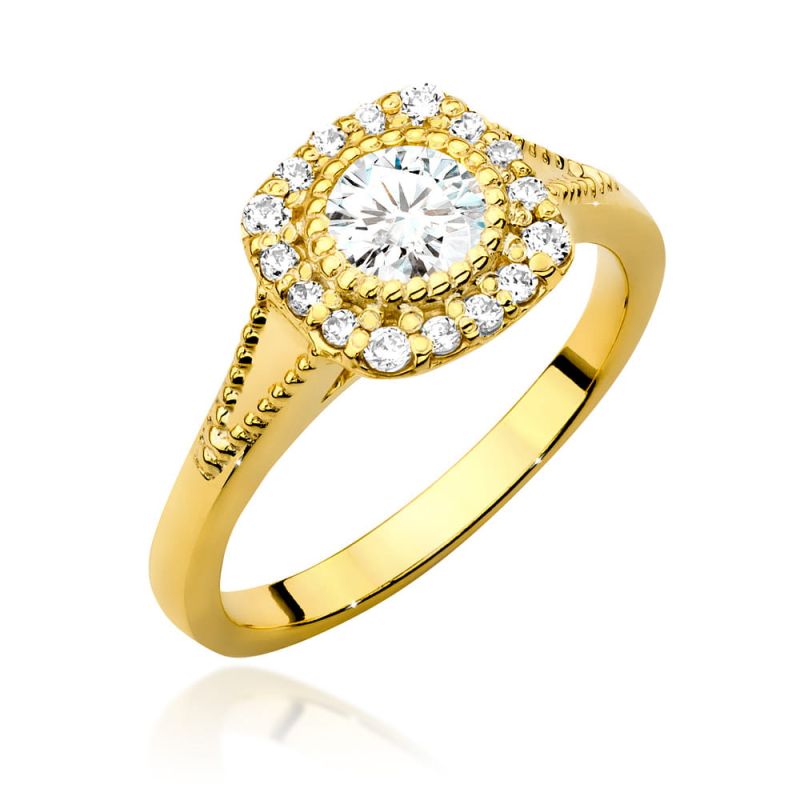 W552 Diamantový prsteň 0,40ct žlté zlato Au 585/1000 2
