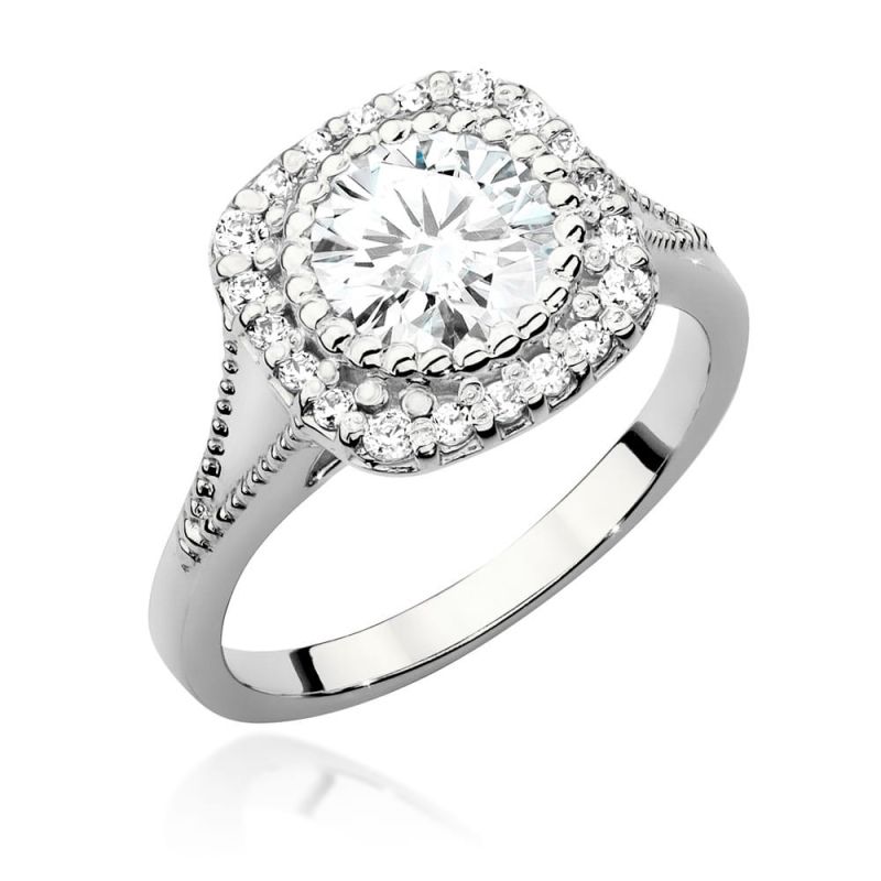 W552 Diamantový prsteň 1,00ct biele zlato Au 585/1000 2